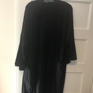 Zara long black open front cardigan